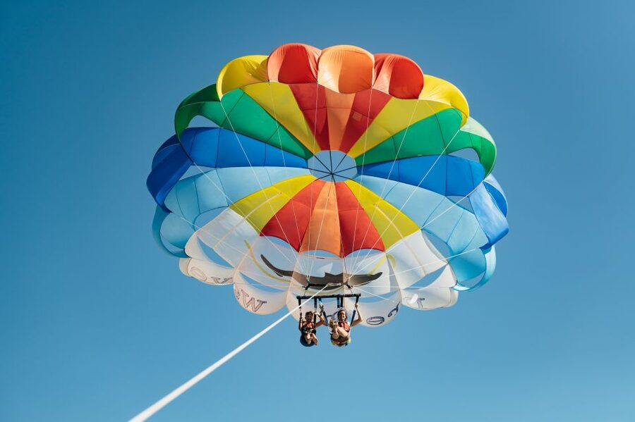 Albufeira: Parasailing Boat Trip - The flight above Albufeira