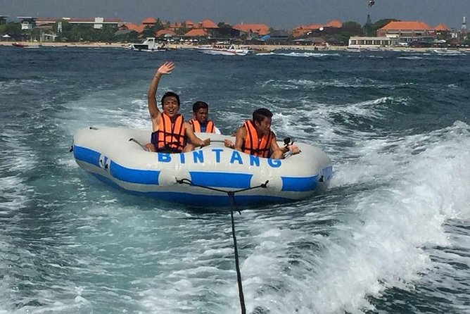 Bali Parasailing Adventure,Banana Boat,Jet Ski and Donut Boat with Transfers - Parasailing above Tanjung Benoa