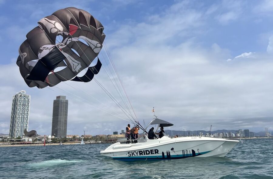 Barcelona: Guided Parasailing Experience - The optional water dip