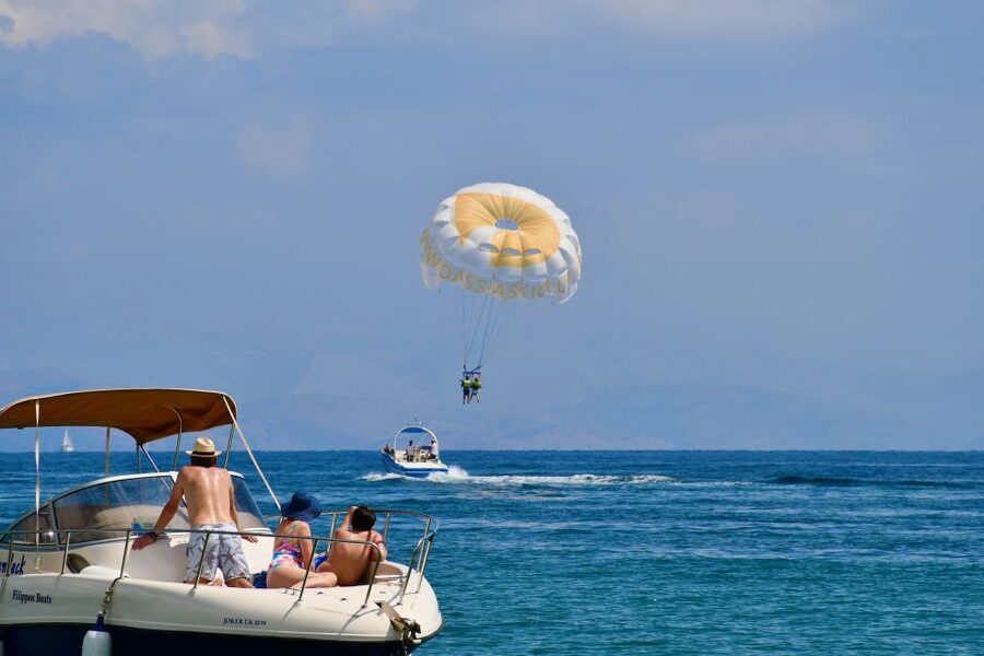 Corfu: Parasailing Adventure Near Corfu Town - Taking off from the Dassia Ski Club