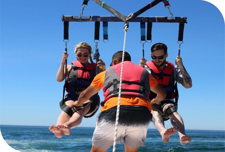 Destin: Parasailing Flight Above the Gulf of Mexico - Taking off from the Destin dock