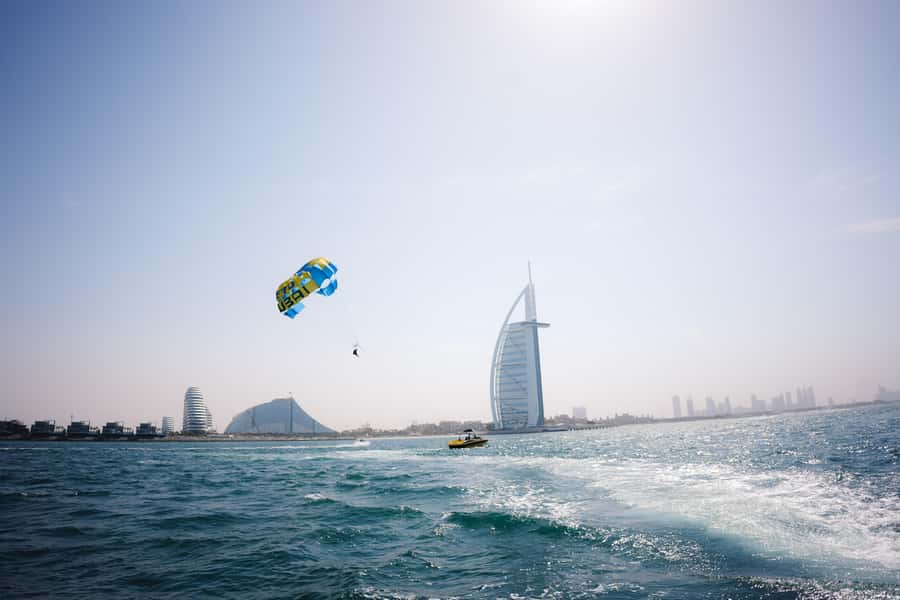 Dubai: Burj Al Arab Parasailing, Ice Cream, Pics, and Videos - Safety and the crew’s role