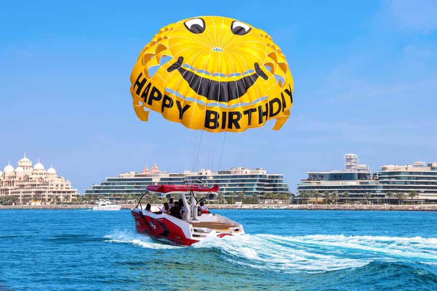 Dubai: Parasailing with Happy birthday Parachute JBR & Palm - Practical Details Before You Confirm