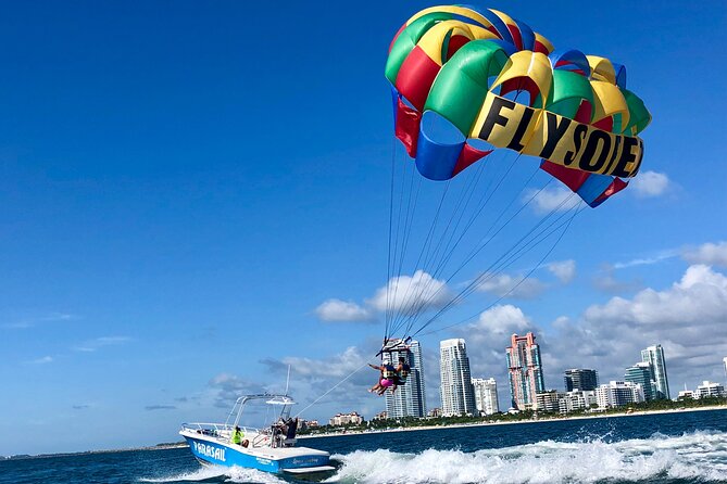 Fly South Beach Via Flysobe Parasail - From Miami Beach Marina to the open water