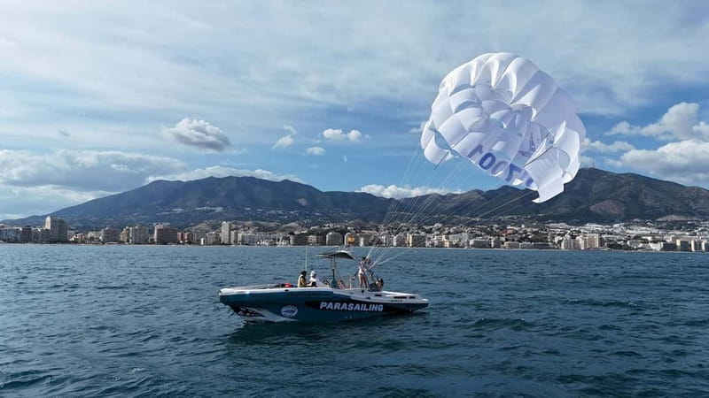 Fuengirola: Best luxury parasailing in Fuengirola - The boat ride adds useful time on the water