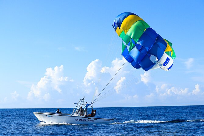 Los Cabos Parasailing Adventure Skybound over Cabo San Lucas Bay - Taking off from Medano Beach