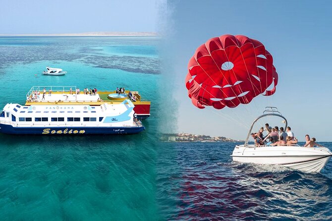 Magic Semi-Submarine 2 Hours Snorkeling & Parasailing - Mega Adrenaline-Hurghada - The catamaran cruise begins with open-water views