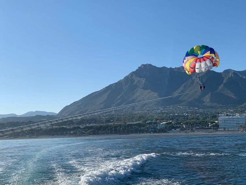 Marbella from the heights: Parasailing - Taking off from Marbella Port