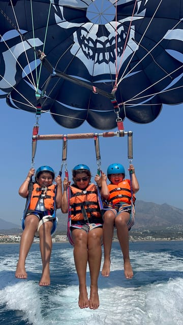 Marbella: Parasailing Flight from Puerto Banus - The winch-boat launch is the first thrill
