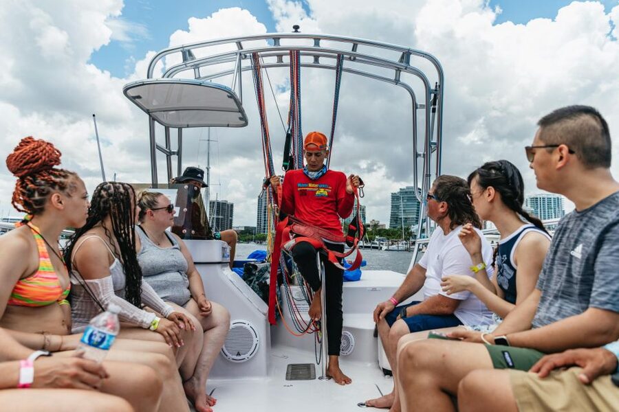 Miami: Parasailing Experience in Biscayne Bay - The crew sets the mood