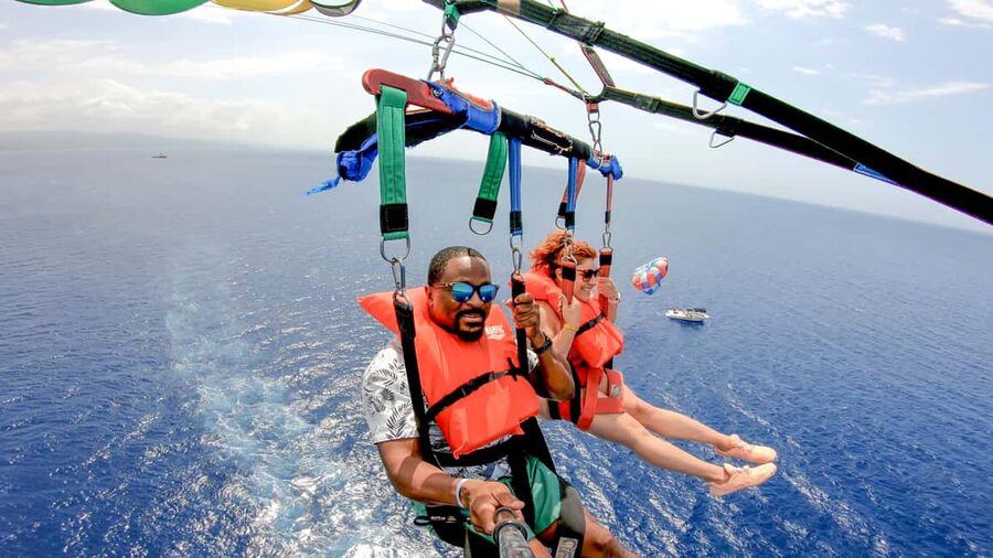 Montego Bay: Parasailing and Jet Ski Combo with Pickup - Parasailing for ten quiet minutes above the coast