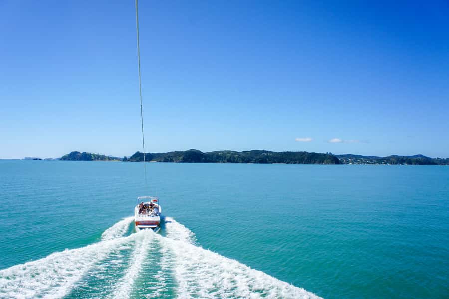 Paihia: Bay of Islands Parasailing Flight - A smooth lift above the Bay of Islands