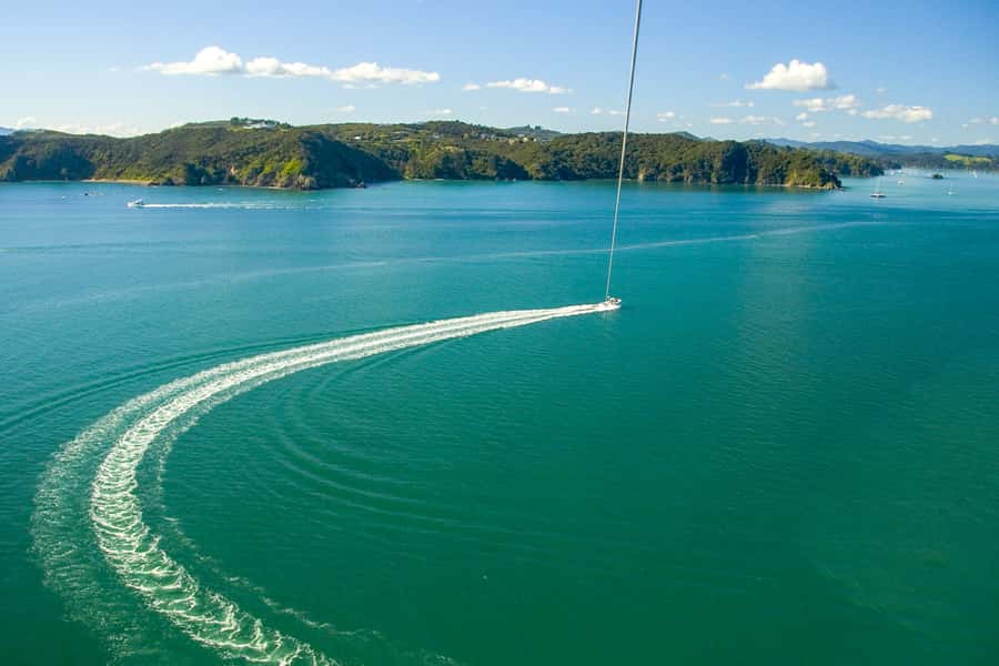 Paihia: Bay of Islands Parasailing Flight - The harness feels more like a swing than a seat