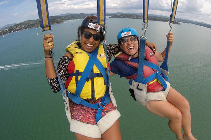 Parasailing Adventure Over the Bay of Islands - The view toward Cape Brett and the Hole in the Rock