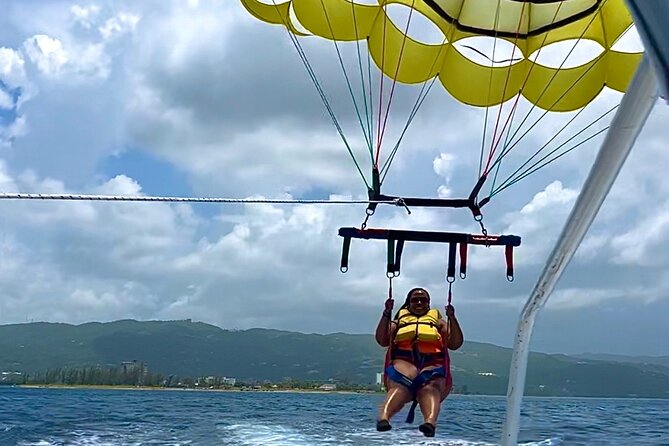 Parasailing Experience in Montego Bay - The View Over Reefs, Coast, and Mountains