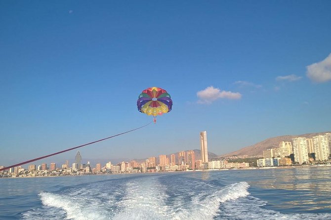 Parasailing Flight in Benidorm - Taking off above Benidorm