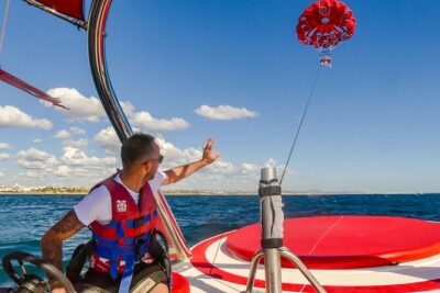 Parasailing from Albufeira Marina by Boat