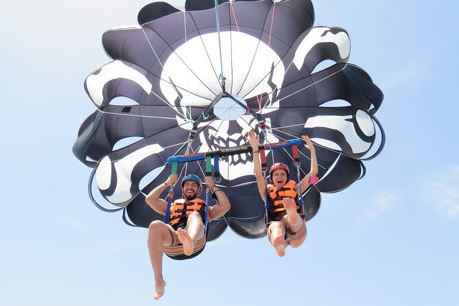 Parasailing in Fuengirola - The Highest Flights on the Costa - Getting fitted with a harness and life jacket