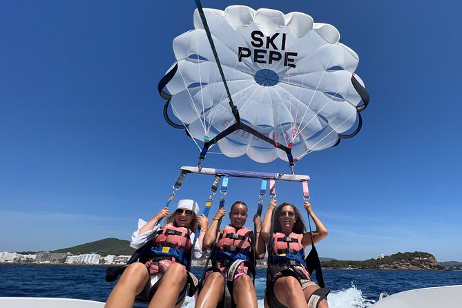 Parasailing in Ibiza with HD Video Option - Getting fitted for the parasail