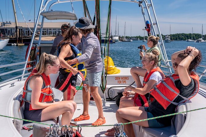 Parasailing in Newport, Rhode Island - Leaving Bowen’s Landing in Newport Harbor