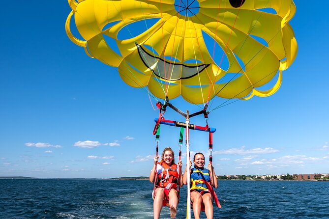 Parasailing in Newport, Rhode Island - The gradual lift above Narragansett Bay