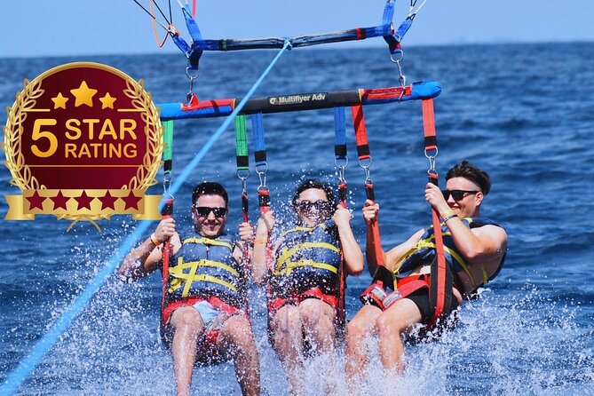 Parasailing in Waikiki from Oahu Hawaii - Taking off from Kewalo Basin for the Waikiki coast