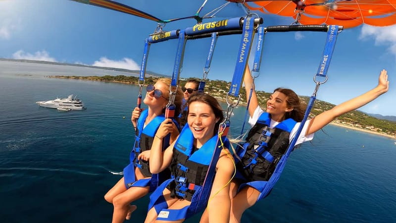 Parasailing on the French Riviera - The short boat ride offshore