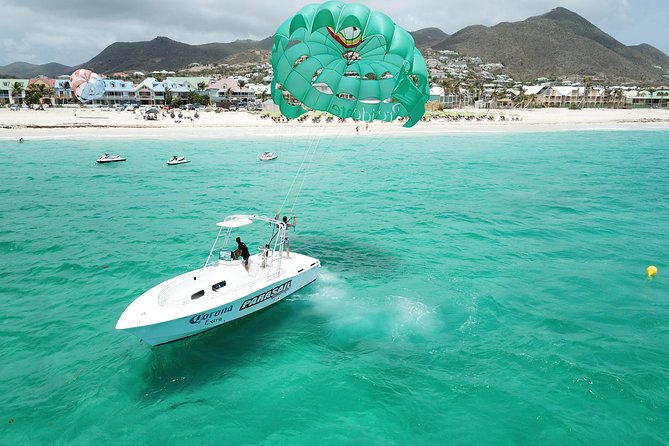 Parasailing Orient Bay Beach Sint Maarten - Taking Off From Bikini Beach at Orient Bay