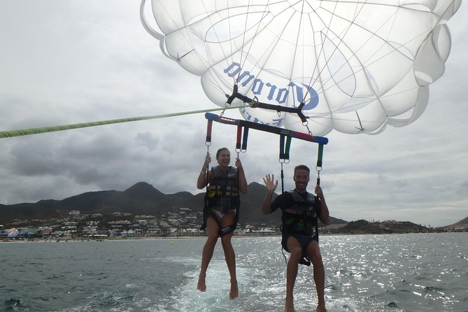 Parasailing Orient Bay Beach Sint Maarten - The Jet Ski Transfer Is Part of the Story