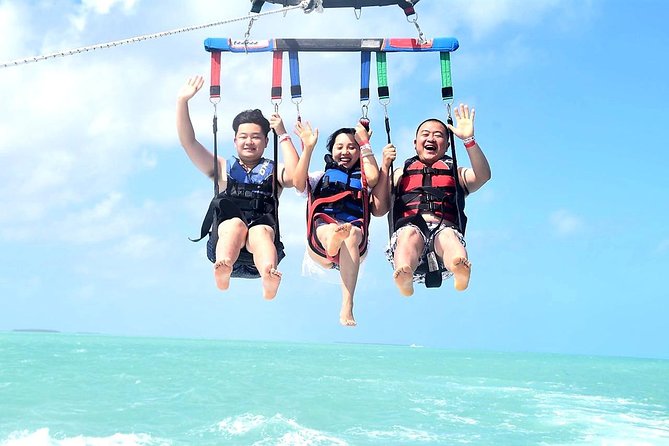 Parasailing over the Historic Key West Seaport - The parasail flight above the island