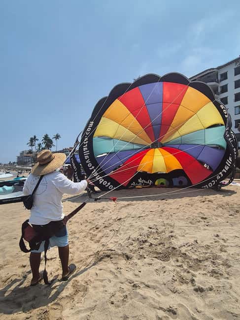 Puerto Vallarta: Private Parasailing Experience - A short safety briefing before takeoff