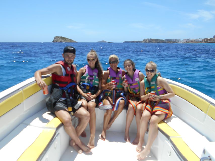 Santa Eulària des Riu: Parasailing Boat Cruise with Drinks - The boat ride out to the northern coast