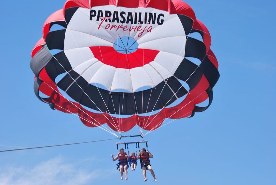 Torrevieja: parasailing experience - The boat ride is part of the deal