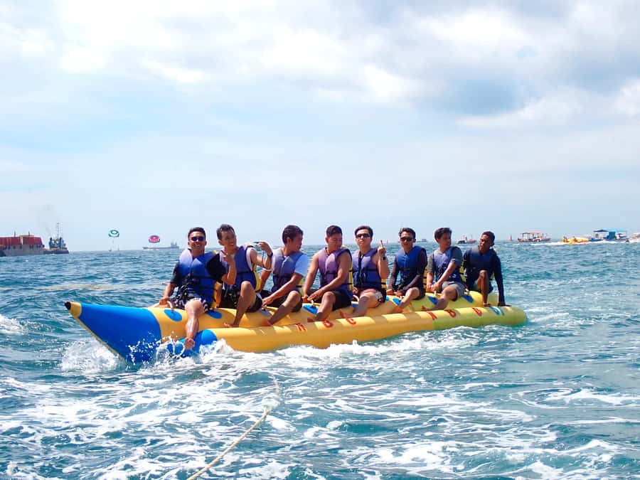 Ubud Zipline & Watersport (Jetski, Parasailing, BananaBoat) - Parasailing above the Bali coast